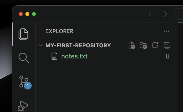 explorer view after adding new file