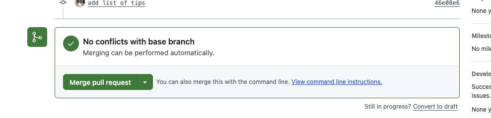 merge confirmation