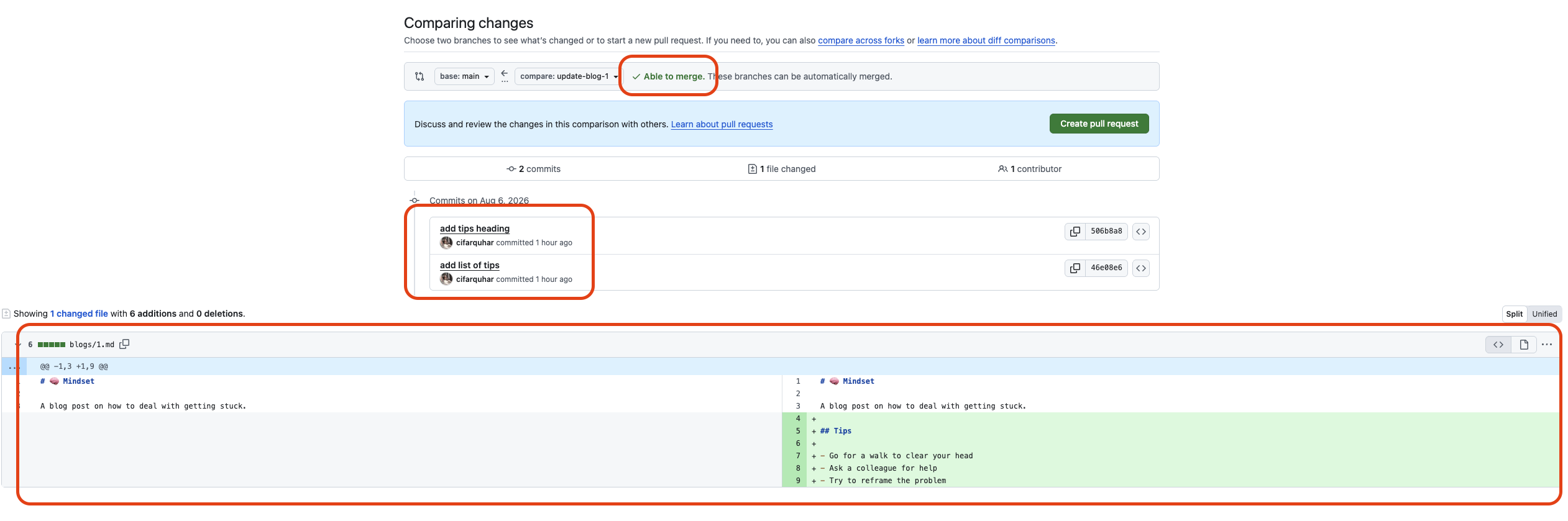 pull request summary